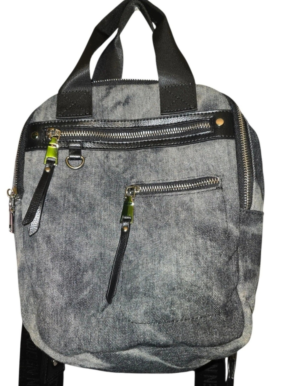 Madden NYC Dark Wash Denim Convertible Backpack Purse Mini Pouch NWOT